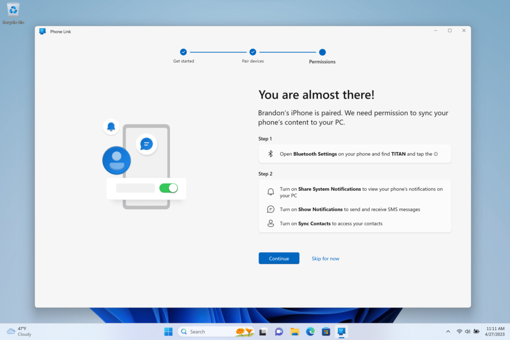iPhone y Windows 11