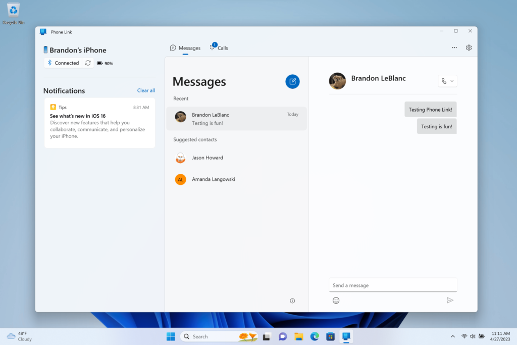iPhone y Windows 11